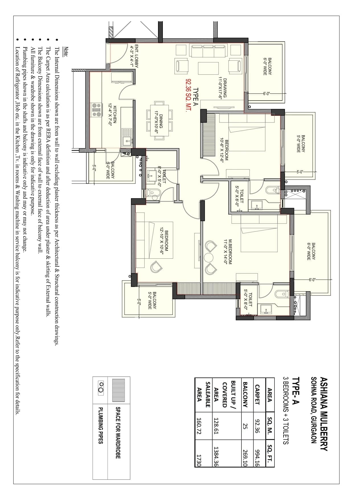 3BHK - 1730 Sq.Ft.
